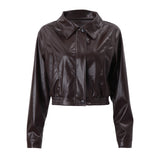 Retro PU Leather Women Jacket